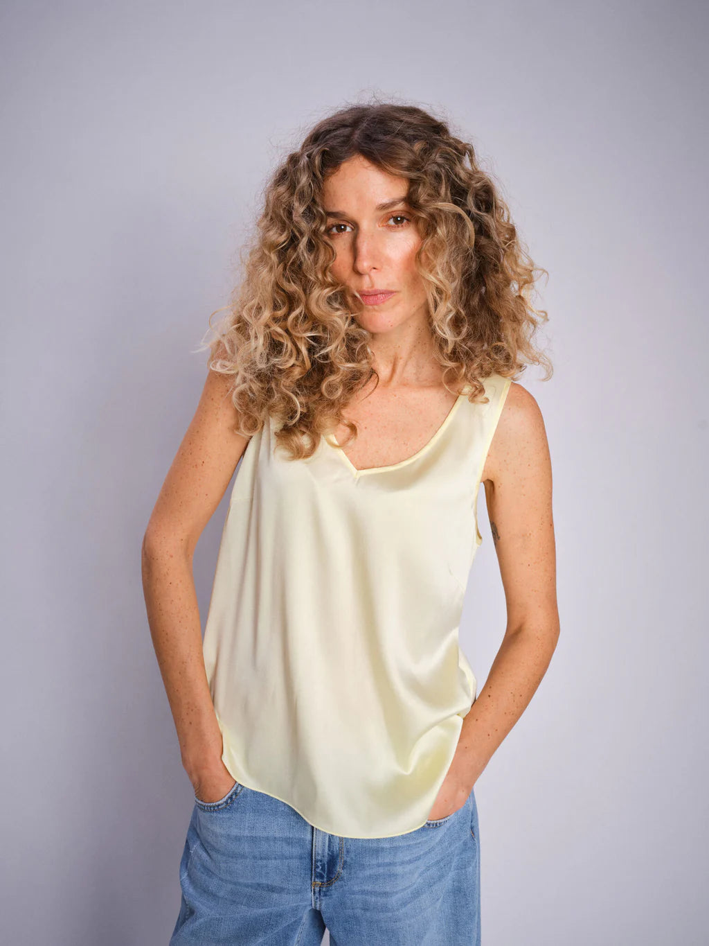 Mos Mosh Astrid V-Neck Silk Top