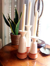 Candlestick set White/Terracotta