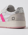 D.A.T.E. Sneakers Court Shiny White Fuchsia