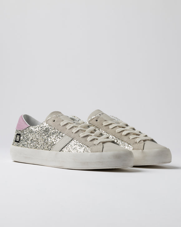 D.A.T.E. Sneakers Hill Low Glitter Platnium