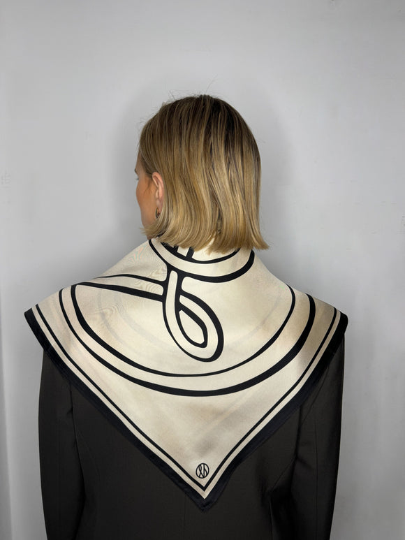 Lescarf Monogram Sand Silk Scarf 80CM