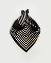 Lescarf Striped Black Silk Scarf 50CM