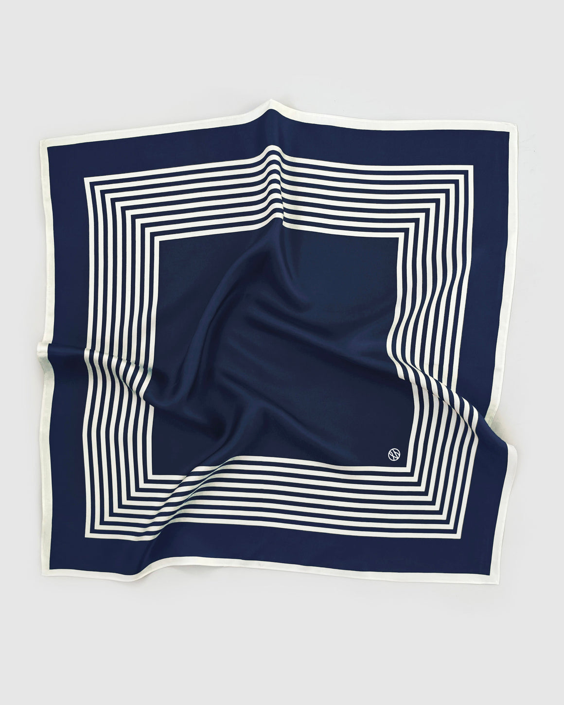 Lescarf Navy Silk Scarf 65CM