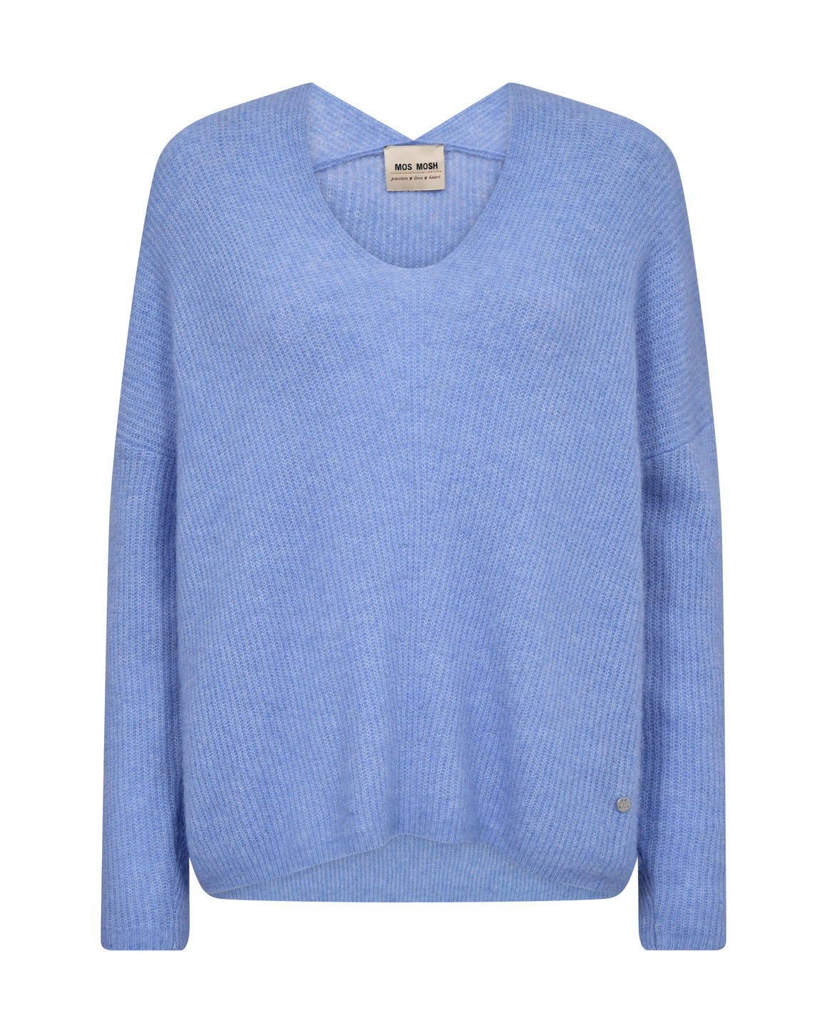 Mos mosh Thora V-Neck Knit Hydrangea