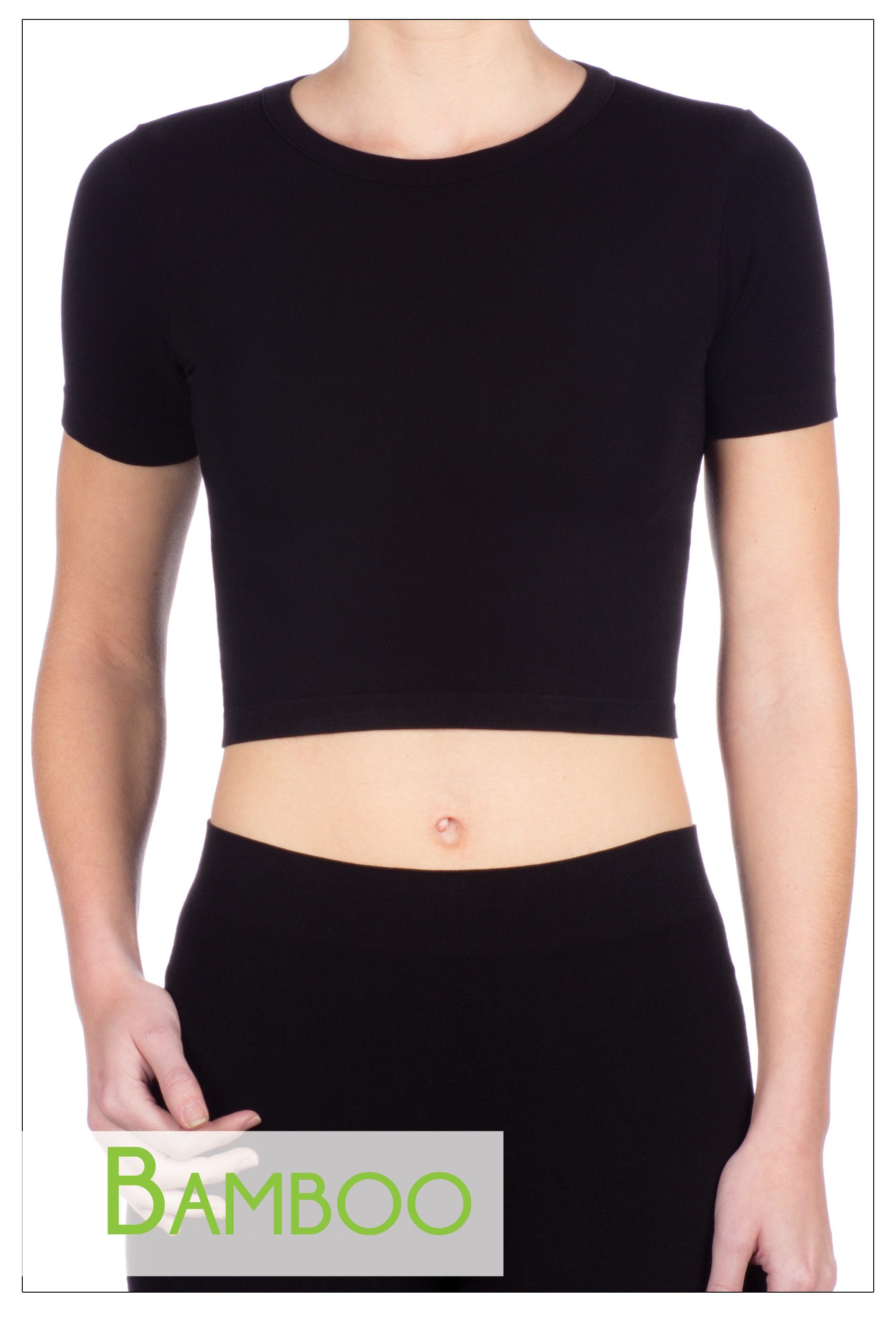 Bamboo Short Sleeve Crop Top